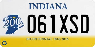 IN license plate 061XSD