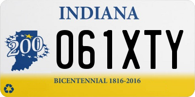 IN license plate 061XTY