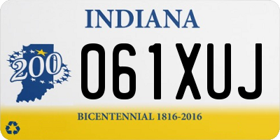 IN license plate 061XUJ
