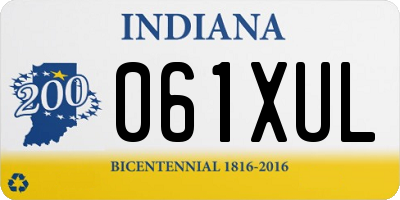 IN license plate 061XUL