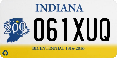 IN license plate 061XUQ
