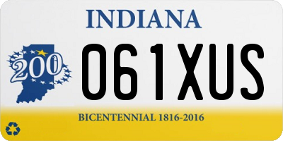 IN license plate 061XUS