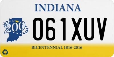 IN license plate 061XUV