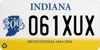 IN license plate 061XUX