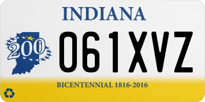 IN license plate 061XVZ