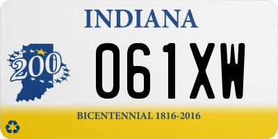 IN license plate 061XW