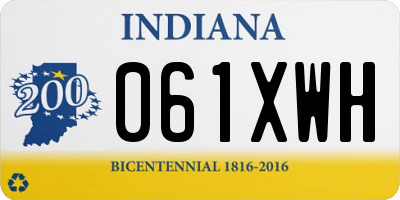 IN license plate 061XWH