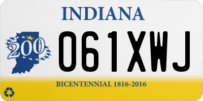 IN license plate 061XWJ