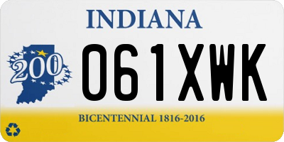 IN license plate 061XWK
