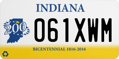 IN license plate 061XWM