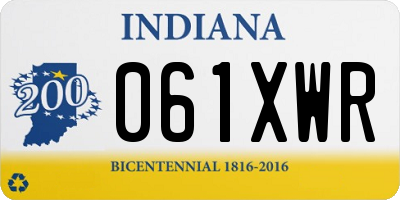IN license plate 061XWR