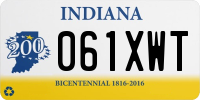IN license plate 061XWT