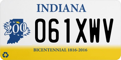 IN license plate 061XWV