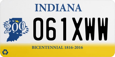 IN license plate 061XWW