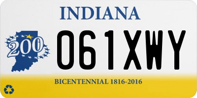 IN license plate 061XWY
