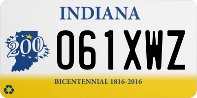 IN license plate 061XWZ