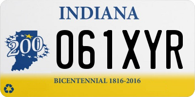 IN license plate 061XYR
