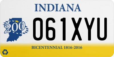 IN license plate 061XYU