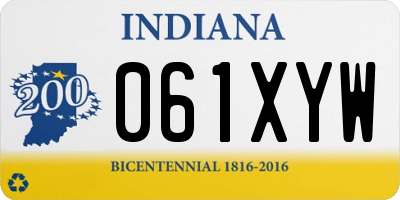 IN license plate 061XYW