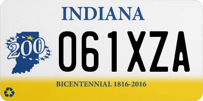 IN license plate 061XZA