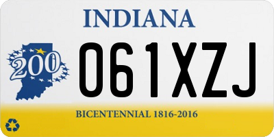 IN license plate 061XZJ