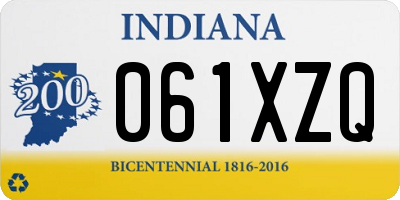 IN license plate 061XZQ