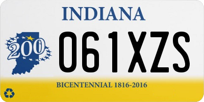 IN license plate 061XZS
