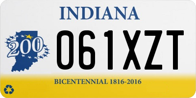 IN license plate 061XZT