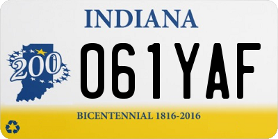 IN license plate 061YAF