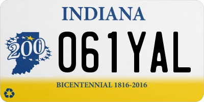IN license plate 061YAL