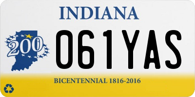 IN license plate 061YAS