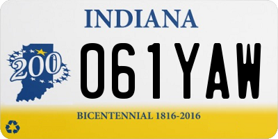 IN license plate 061YAW