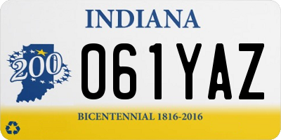 IN license plate 061YAZ