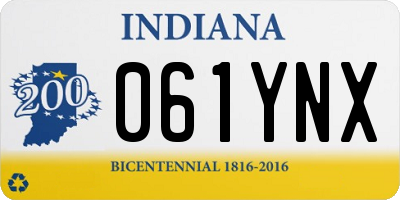 IN license plate 061YNX