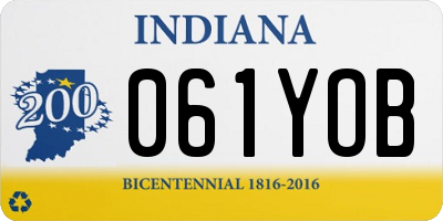 IN license plate 061YOB