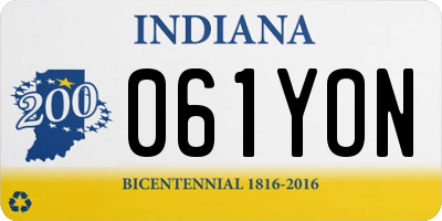 IN license plate 061YON