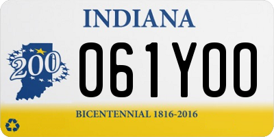 IN license plate 061YOO