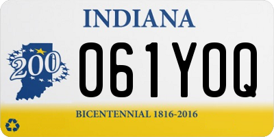 IN license plate 061YOQ