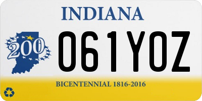 IN license plate 061YOZ