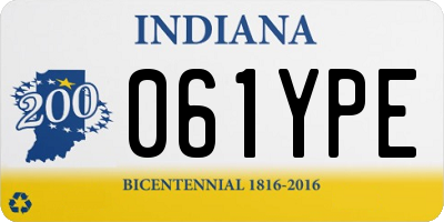 IN license plate 061YPE