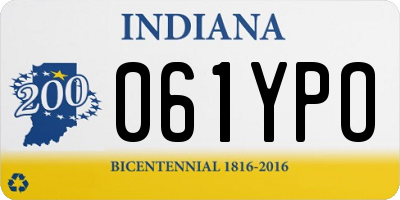 IN license plate 061YPO