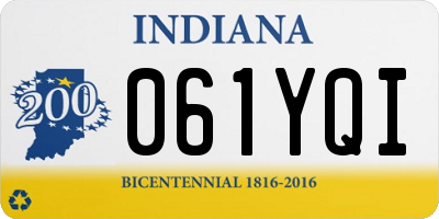 IN license plate 061YQI