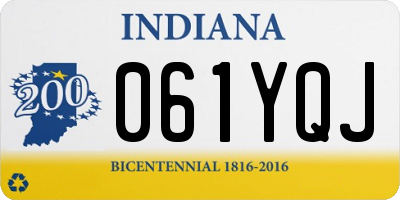 IN license plate 061YQJ