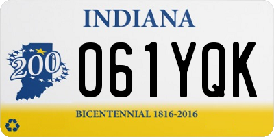 IN license plate 061YQK