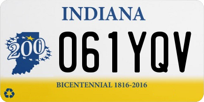 IN license plate 061YQV