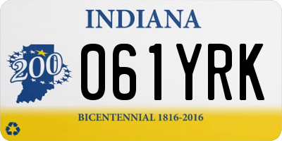 IN license plate 061YRK