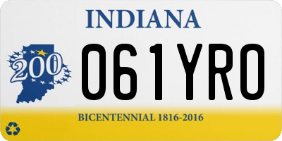 IN license plate 061YRO