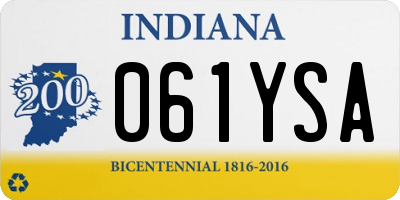 IN license plate 061YSA