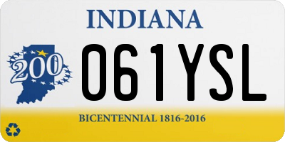 IN license plate 061YSL