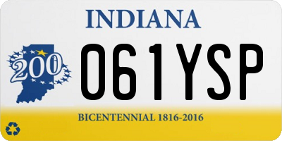 IN license plate 061YSP